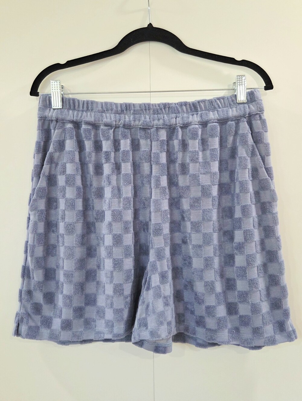 Compania Fantastica NWT Blue Checkered Terry Shorts Medium